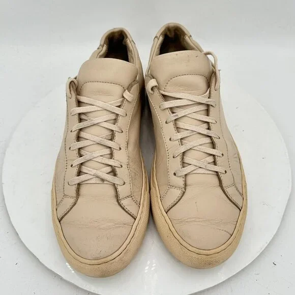 Common Projects Achilles Low Size EU 40 Men 7 Women 10 Brown Beige Leather Shoes - Picture 3 of 12